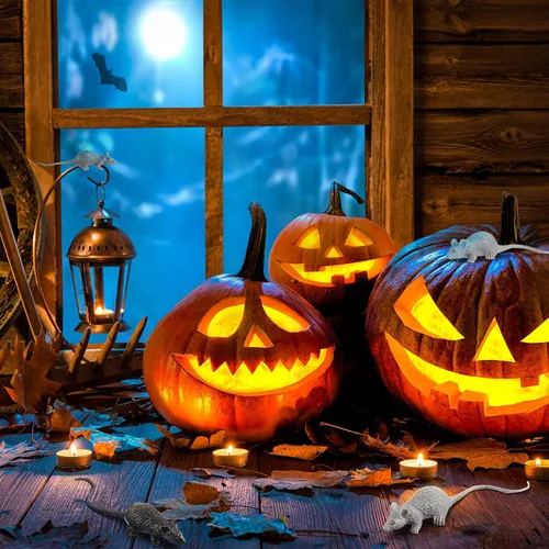 Vista 4 de Sumind 24 piezas de ratones de plástico para Halloween, ratones falsos de ratas falsas, ratones simulados, terror de ratón, rata falsa de juguete