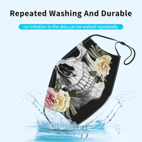Vista 6 de 4 cubrebocas de moda con bolsillo transpirable reutilizable para hombres y mujeres con 8 filtros
