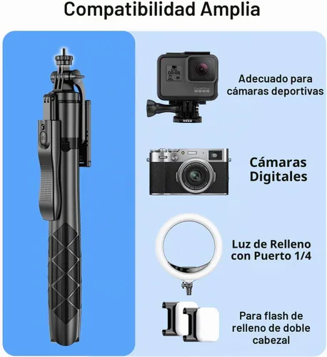 Vista 4 de Trípode para selfie, trípode con soporte giratorio de 360 grados para fotografía, grabación de video, transmisión en vivo, vlog, video de YouTube
