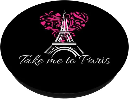 Vista 2 de Take Me to Paris Torre Eiffel Francesa regalo para mujeres niñas PopSockets PopGrip: agarre intercambiable para teléfonos y tabletas