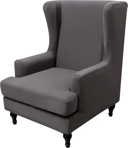 Vista 17 de Eco-Ancheng Funda para silla Wingback, 2 piezas, respaldo de ala, fundas de elastano para sillón con respaldo de ala, fundas para sillón con parte