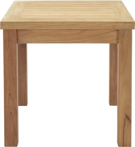 Vista 2 de Modway Mesa auxiliar teca marina para patio y exteriores, Madera, Natural