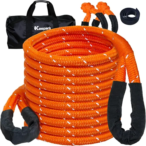 Vista 10 de Kinetic Recovery - Kit de cuerda de remolque de recuperación - 35% elástica, 5/8 pulgadas x 20 pies, correa de remolque de resistencia a la rotura