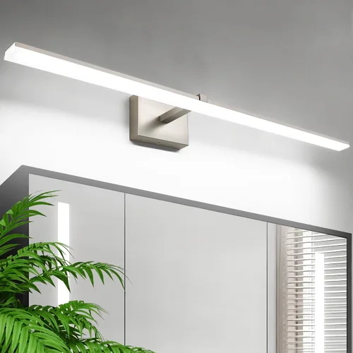 Vista 34 de Luz de tocador de baño negra de 32 pulgadas, LED moderna, 3CCT, regulable, 24 W, luminarias de baño sobre espejo 3000 K/4500 K/6000 K, 3