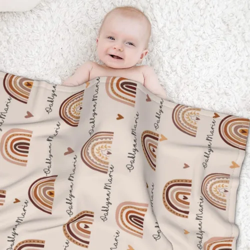 Vista 3 de Mantas de bebé personalizadas para niños y niñas, regalos personalizados para bebés, mantas de bebé personalizadas para niñas y niños, artículos