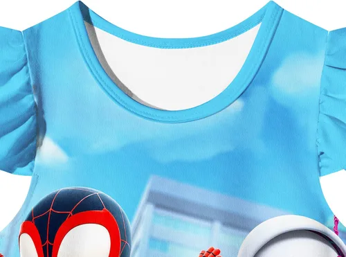 Vista 3 de Angsuyout Super Hero Dress Clothes Toys Doll Costume For Girls Toddler Casual Dress Cartoon Kids Costume