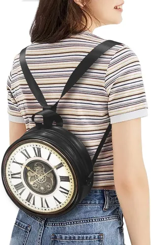 Vista 3 de Salabomia Bolsos redondos para mujer, bolsos cruzados redondos de piel sintética para mujer, bolso pequeño y duradero
