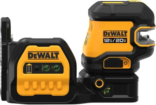 Vista 2 de DEWALT Kit de Nivel Láser 20V/12V MAX, Láser de Línea Cruzada y Láser de 2 Puntos, Verde (DCLE34220G)