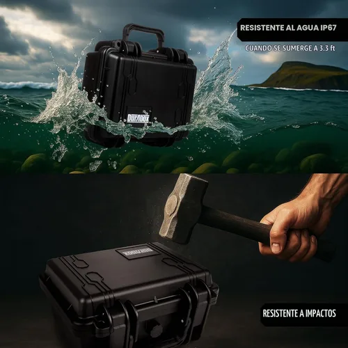 Vista 4 de Durabox Estuche Resistente a Todas Las Condiciones Climáticas 10 x 9 x 5” - Estuche de Viaje con Carcasa Rígida Aprobada por la TSA con Espuma