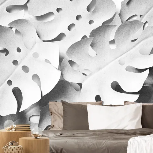 Vista 16 de NWT Calcomanía removible de pared/mural blanco pastel azul margarita, naturaleza, desierto, arte digital, arte moderno, decorativo, floral