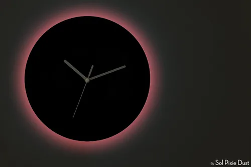 Vista 6 de Custom Name Whatever, you're late anyway/Round Black - Wall Clock- Optional RGB LED 5V Backlit