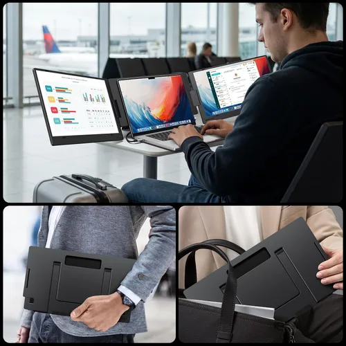 Vista 8 de KYY Extensor de pantalla para computadora portátil, aleación de monitor Negro