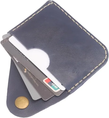 Vista 35 de Leather Card Holder Wallet, Compact Design with Slots for Cards and Cash (light brown)