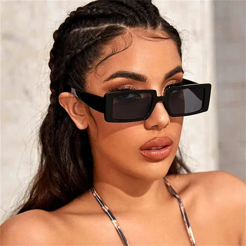 Vista 2 de Gafas de sol GIFIORE rectangulares para mujer, gafas de sol modernas estilo retro, gafas con montura ancha y con protección UV400
