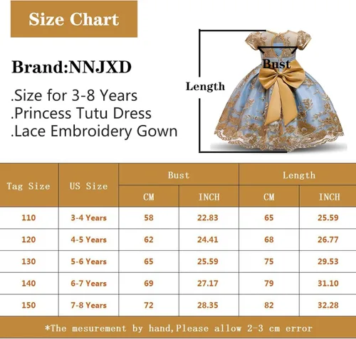 Vista 7 de NNJXD - Elegante vestido de princesa con cinturón de lazo de tul de algodón y estampado de flores