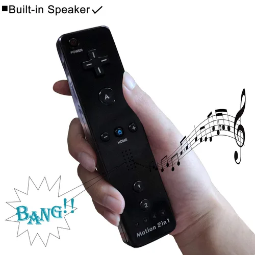 Vista 5 de Wii Remote Controller 2 Pack with Motion Plus Compatible with Wii and Wii U Console Wii Remote Controller with Shock Function BlackDark Blue