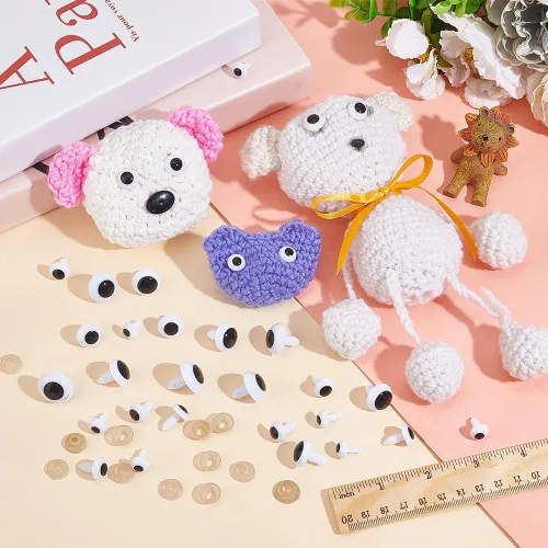 Vista 5 de PH PandaHall 240 juegos de ojos de seguridad, 6 tamaños, ojos de ganchillo, ojos amigurumi, ojos de animales de peluche, ojos artesanales