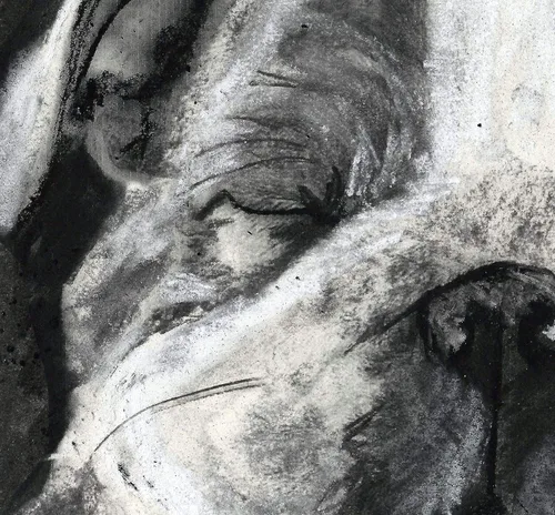Vista 2 de Sleeping Bulldog Puppy Charcoal, Hand Signed by Artist Oscar Jetson, Dog Mom Gift, English Bulldog Owner Gift, Home Decor