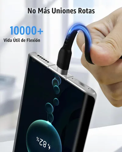 Vista 4 de Cable USB C de 20 pies, cable de carga rápida USB A a USB C 3A, cable de carga tipo C extralargo compatible con iPhone 15/15 Plus/15 Pro/15 Pro Max