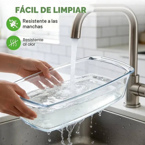 Vista 6 de NutriChef Juego de 4 moldes de vidrio para pan con tapas, apilables de 1.9 cuartos de galón / 62 onzas, 2 recipientes de almacenamiento de alimentos