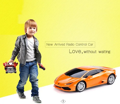 Vista 8 de RASTAR Auto a control remoto 1:24 RC Lamborghini HURACÁN LP610-4 Vehículo modelo de coche de juguete, naranja