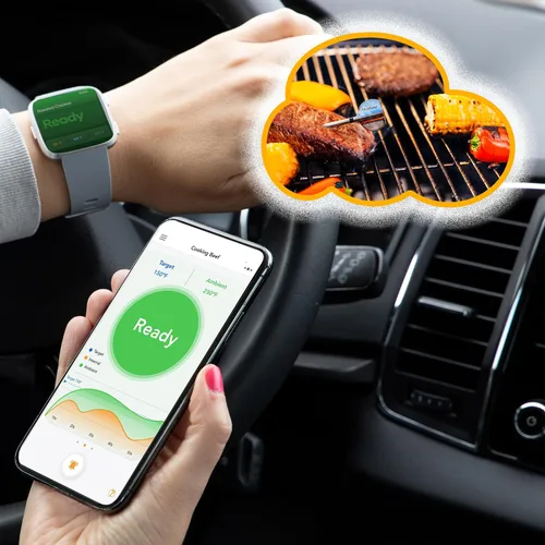 Vista 4 de ChefsTemp ProTemp 2 Plus - Termómetro inalámbrico para carne con controlador de temperatura, alcance ilimitado, Bluetooth y WiFi, ahumador