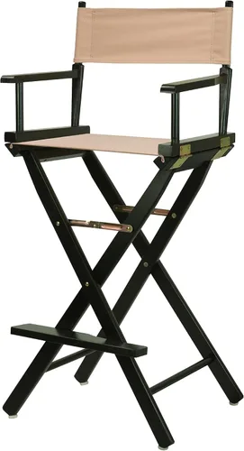 Vista 116 de Casual Home - Silla de director de 18 in, marco negro, lona negra, altura clásica Marco negro - Madera maciza