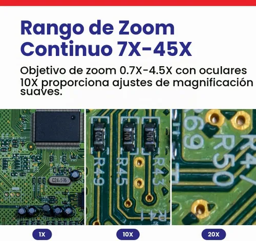 Vista 3 de AmScope SM-3T microscopio estéreo trinocular profesional con zoom estereoscópico SM-3T con control simultáneo de enfoque, oculares WH10x, aumento