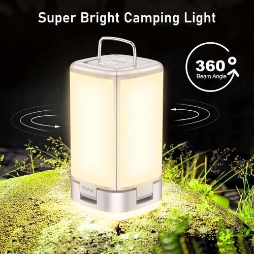 Vista 2 de Blukar 116 LED linterna de camping recargable, 7 modos de iluminación luz Gris Cálido