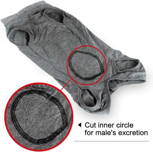 Vista 5 de LIANZIMAU Traje de recuperación quirúrgica para perros con un solo pieza transpirable para heridas abdominales y protección de la piel, alternativa