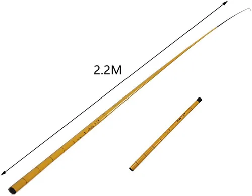 Vista 3 de XMHF Caña de pescar que viaja 6 secciones telescópica poste retráctil pesca caña caña 1.7M longitud