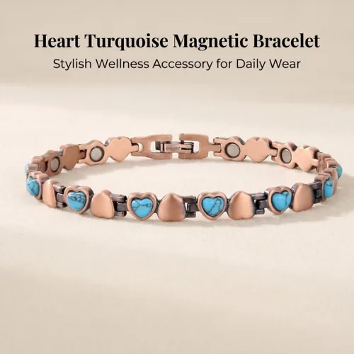 Vista 3 de Pulseras magnéticas de cobre puro 99.99% para mujer, con 3500 imanes de Gauss, regalo de joyería para el día de San Valentín, ajuste simple, 2