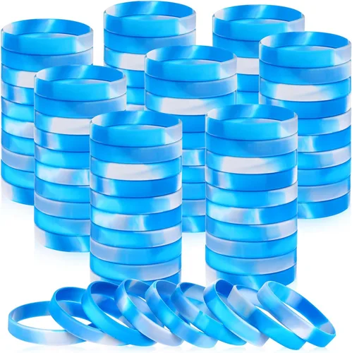 Vista 19 de Liliful 100 pulseras de goma de silicona, pulseras de goma para pulseras de silicona para mujeres y hombres (negro)