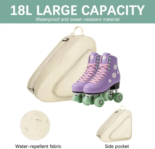 Vista 4 de Goloni Bolsa de patinaje para patines de hielo, patines en línea, patines y cuádruples, bolsa de equipo de patinaje unisex para adultos