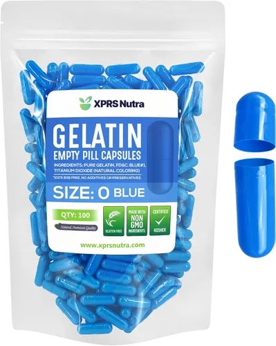 Vista 29 de XPRS Nutra Size 0 Empty Capsules - 100 Count Empty Gelatin Capsules - Pills DIY Capsule Filling - Pure Bovine Pill Gel Caps for Do-It-Yourself