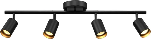 Vista 8 de GLOBE Electric 64000166 30" Iluminación de pista de 4 luces con tira de luz nocturna integrada LED de 7 W, negro mate, cabezales de pista