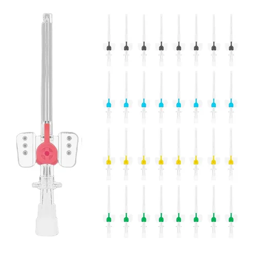 Vista 9 de Catéter IV con alas y puerto de inyección Catéteres IV Cánula IV estéril con aguja BD Instaflash para animales (14G, 5pcs)