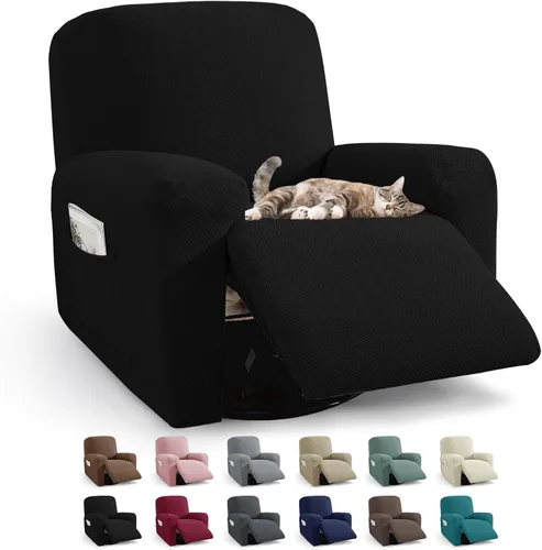 Vista 35 de JIVINER Fundas reclinables de gran tamaño de 3 piezas para sillón reclinable grande con bolsillos, tela jacquard elástica Lazy Boy funda para sofá