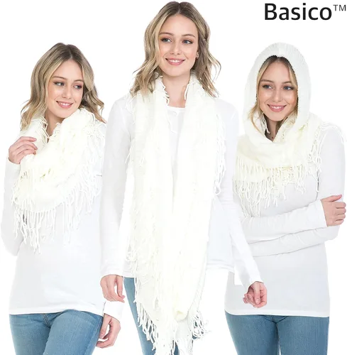 Vista 3 de Basico - Bufandas infinitas para mujer, modernas, suaves y de invierno