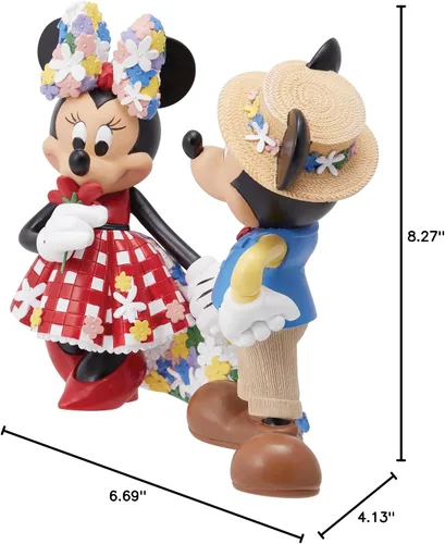 Vista 10 de Enesco Disney Showcase - Figura botánica de Mickey y Minnie Mouse tomados de la mano, 6.69 pulgadas, multicolor