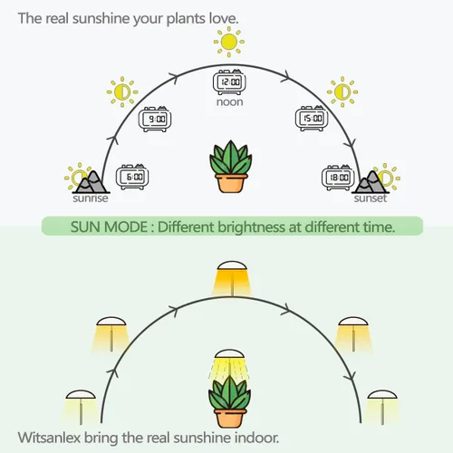 Vista 3 de Luces LED de cultivo para plantas de interior, paquete de 2, luces inteligentes de espectro completo USB para plantas pequeñas con control remoto