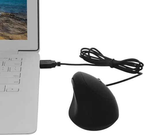 Vista 5 de Sokelinn-six Mouse vertical con cable mouse ergonómico para juegos de mano derecha 800 1200 1600 DPI ajustable muñeca óptica USB ratones saludables