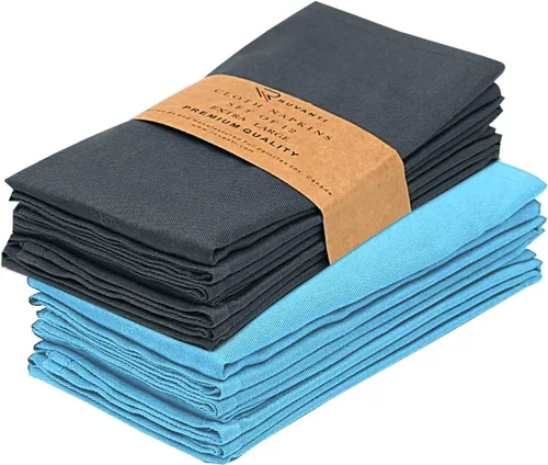 Vista 59 de Ruvanti - Juego de 4 servilletas de tela de 45x45 centímetros, lavables, suaves, duraderas, absorbentes, mezcla de algodón. Servilletas de mesa