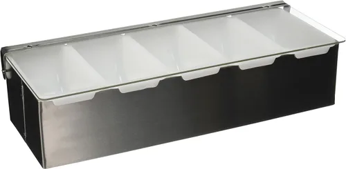 Vista 2 de Winco Soporte para condimentos, 4 compartimentos, base de plástico negro