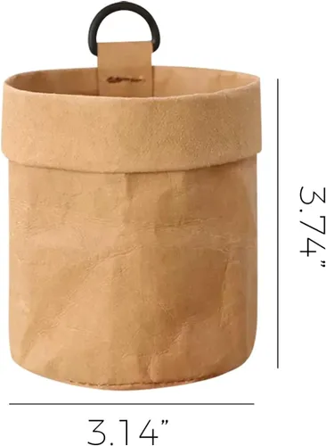 Vista 7 de OLizee® Bolsa de papel kraft impermeable para coche, organizador de ventilación de aire, bolsa de almacenamiento universal para gafas de sol