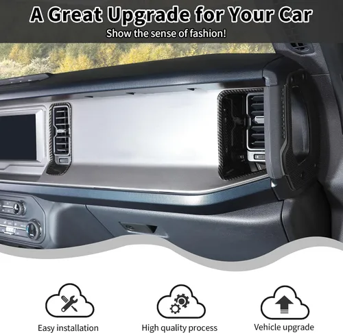 Vista 2 de Cubierta de anillo lateral de ventilación de aire para consola central Ford Bronco 2/4 puertas 2021 2022 2023 2024 Accesorios interiores