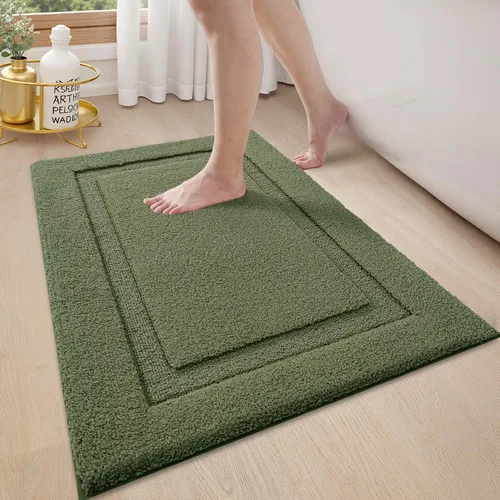 Vista 37 de LUMI Alfombras de baño ultrasuaves antideslizantes con parte trasera de goma, absorbente y lavable, de secado rápido, alfombra de felpa de Beige