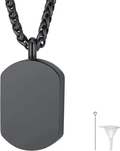 Vista 165 de FindChic Collares personalizados con urna para cenizas, barra vertical, gato, luna, reloj de arena, garra de perro, acero inoxidable, chapado en oro