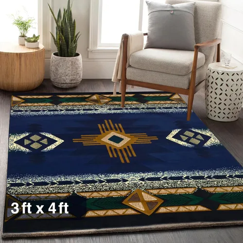 Vista 46 de YHSF South West - alfombra estilo nativo americano del suroeste C318 - fácil de limpiar, gruesa, suave, duradera, alfombra inspirada en tribus