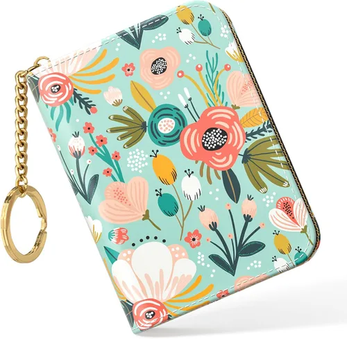 Vista 26 de Nipichsha Tarjetero para Tarjetas de Crédito, Tarjetero Pequeño de RFID para Mujeres, Tarjetero de Cuero Delgado, Modas Hoja de arte abstracto